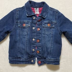 H&M Denim Jean Jacket Quilted Lining Girls 3T